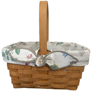 Longaberger Basket Stationary Handle, Divided Protector and Liner 2000